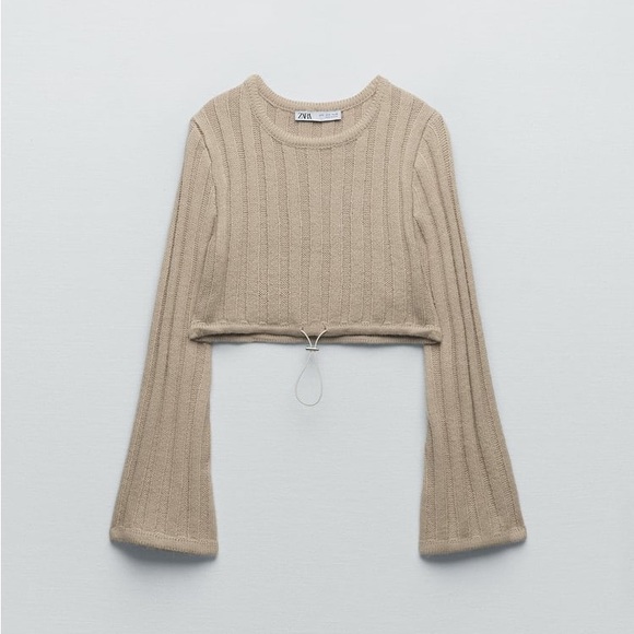 Zara Rib Knit Crop Sweater - Picture 3 of 6